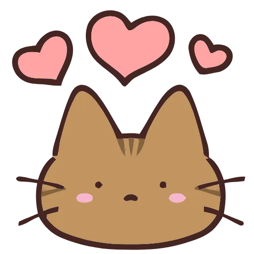 Стикер 30 🐱 Набор эмоджи с коричневым котиком в HD качестве