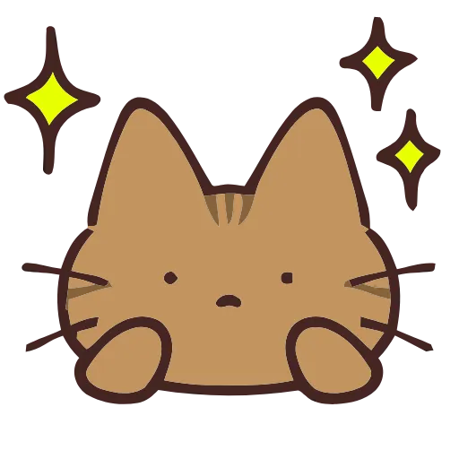 Стикер 32 🐱 Набор эмоджи с коричневым котиком в HD качестве