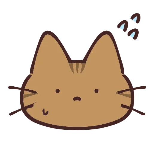 Стикер 24 🐱 Набор эмоджи с коричневым котиком в HD качестве