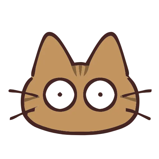 Стикер 4 🐱 Набор эмоджи с коричневым котиком в HD качестве