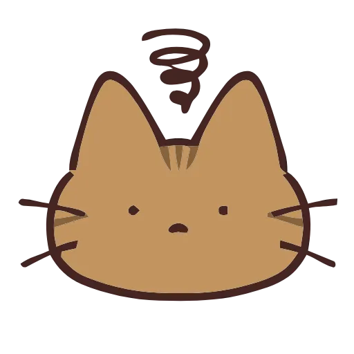 Стикер 29 🐱 Набор эмоджи с коричневым котиком в HD качестве