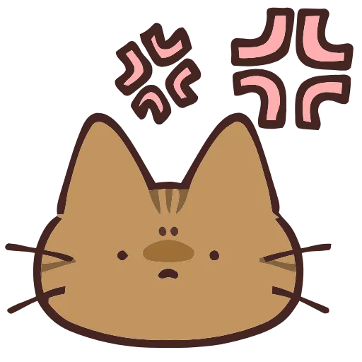 Стикер 38 🐱 Набор эмоджи с коричневым котиком в HD качестве