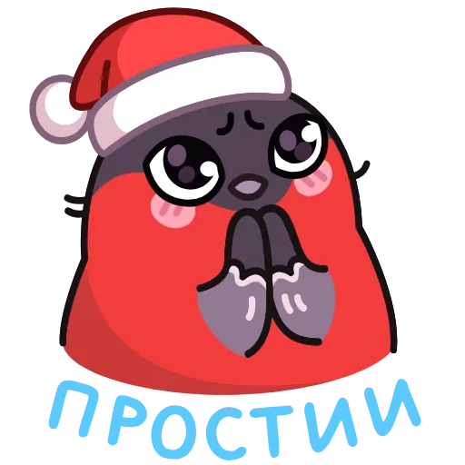 Стикер 28 Анимированный набор эмоджи со Снегирём