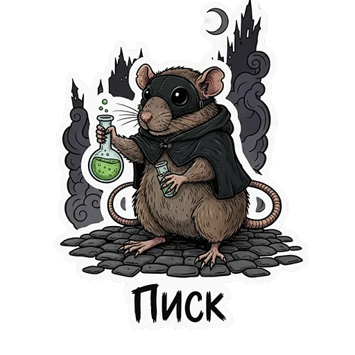 🐁 Стикер «ЧУМНОЙ ДОКТОР — ЭТО НЕ ПРО БОЛЕЗНЬ, ЭТО ПРО КРАСОТУ УПАДКА.» для Telegram