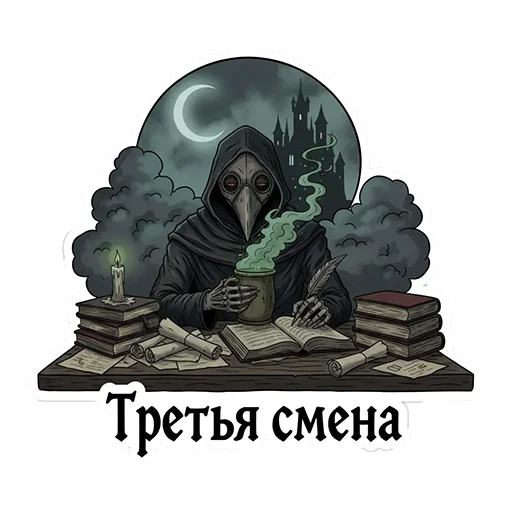 🧑‍💼 Стикер «ЧУМНОЙ ДОКТОР — ЭТО НЕ ПРО БОЛЕЗНЬ, ЭТО ПРО КРАСОТУ УПАДКА.» для Telegram