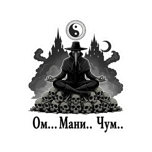😌 Стикер «ЧУМНОЙ ДОКТОР — ЭТО НЕ ПРО БОЛЕЗНЬ, ЭТО ПРО КРАСОТУ УПАДКА.» для Telegram