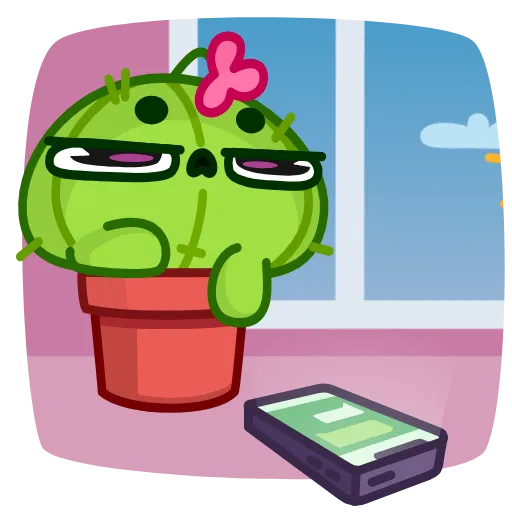 Стикер 11 Cactus And Balloon