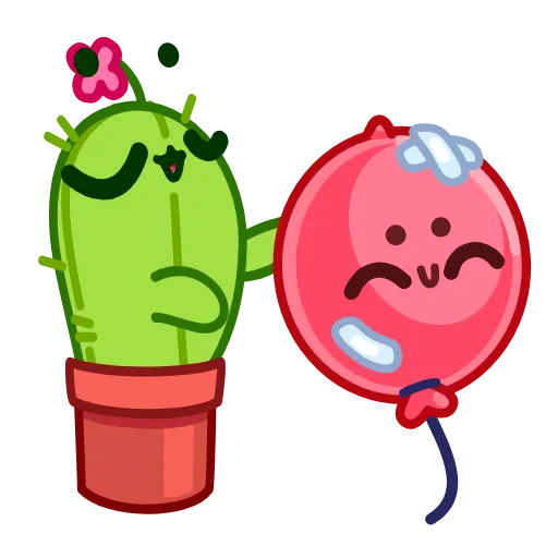 Стикер 19 Cactus And Balloon