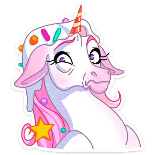 🦄 Стикер «Кэндилинн - волшебная сестричка единорожки Линн» для Telegram