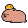 Стикер 17 🍊 Capybara - эмоджи с милой пушистой капибарой
