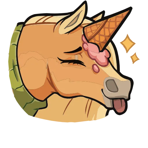 🦄 Эмодзи «Лошадка Карамелька» для Telegram