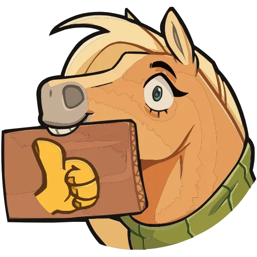 👍 Эмодзи «Лошадка Карамелька» для Telegram
