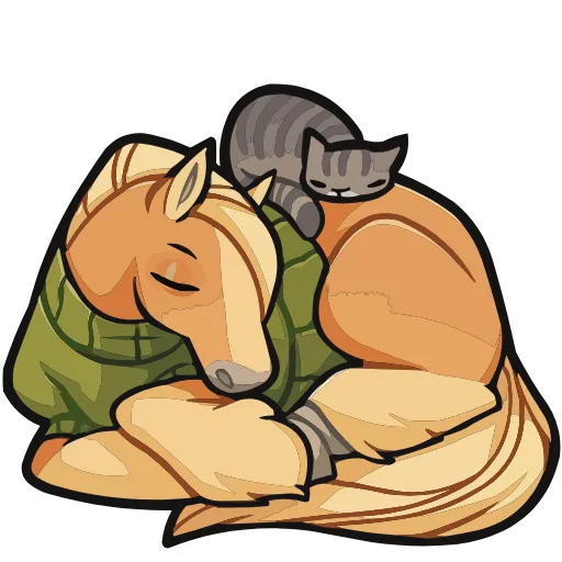 😴 Эмодзи «Лошадка Карамелька» для Telegram