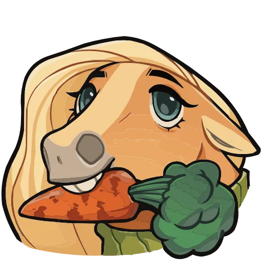 🥕 Эмодзи «Лошадка Карамелька» для Telegram