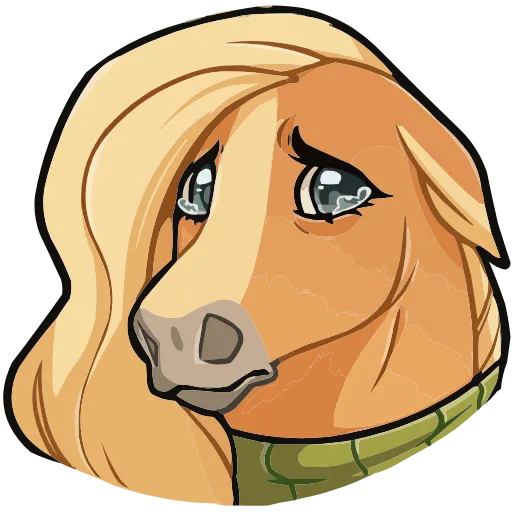 🥺 Эмодзи «Лошадка Карамелька» для Telegram