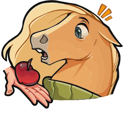 🍎 Эмодзи «Лошадка Карамелька» для Telegram