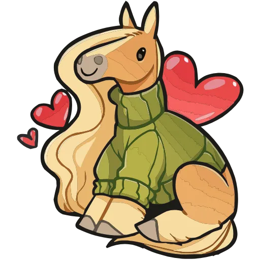 🥰 Эмодзи «Лошадка Карамелька» для Telegram