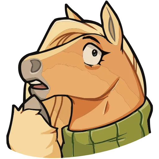 🤔 Эмодзи «Лошадка Карамелька» для Telegram