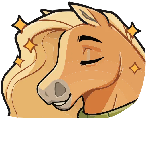 🤩 Эмодзи «Лошадка Карамелька» для Telegram