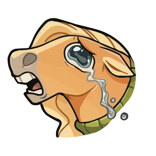 😭 Эмодзи «Лошадка Карамелька» для Telegram