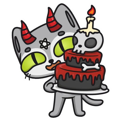 🎂 Стикер «Demon Cat Diamond» для Telegram