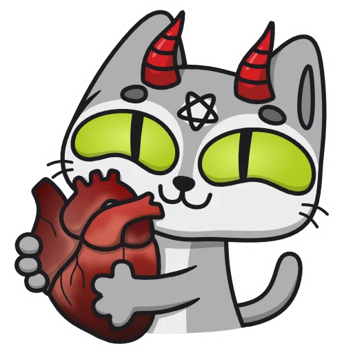 ❤️ Стикер «Demon Cat Diamond» для Telegram