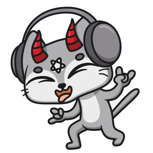 🎧 Стикер «Demon Cat Diamond» для Telegram