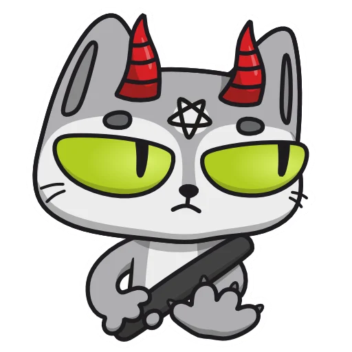 💅 Стикер «Demon Cat Diamond» для Telegram