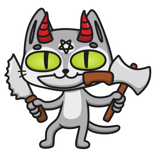 🔪 Стикер «Demon Cat Diamond» для Telegram