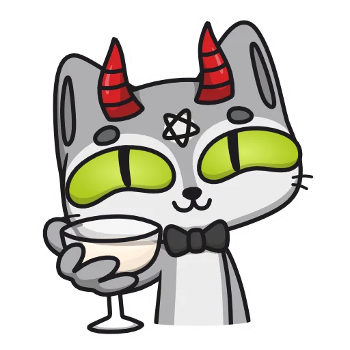 🍸 Стикер «Demon Cat Diamond» для Telegram