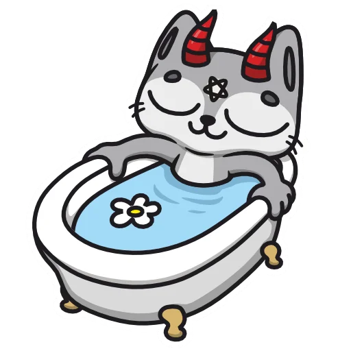 🛁 Стикер «Demon Cat Diamond» для Telegram