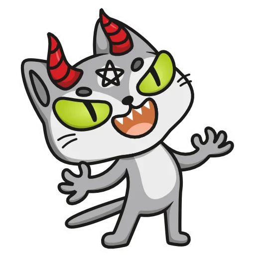 Стикерпак Demon Cat Diamond для Telegram