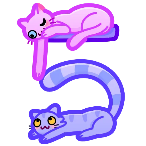 Стикер 32 ️ Набор эмоджи со шрифтом из кошечек в HD качестве