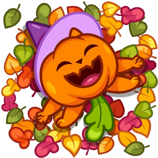 Стикер 15 Cat Pumpkin
