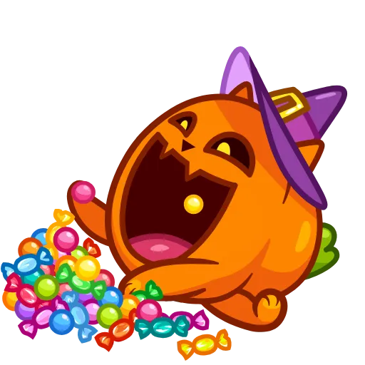 Стикер 18 Cat Pumpkin