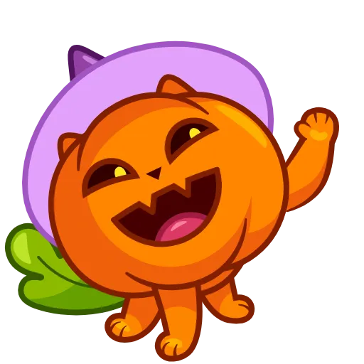 Стикер 5 Cat Pumpkin