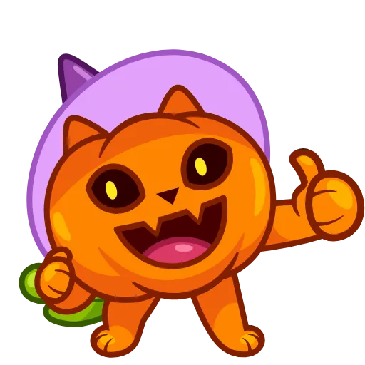 Стикер 3 Cat Pumpkin