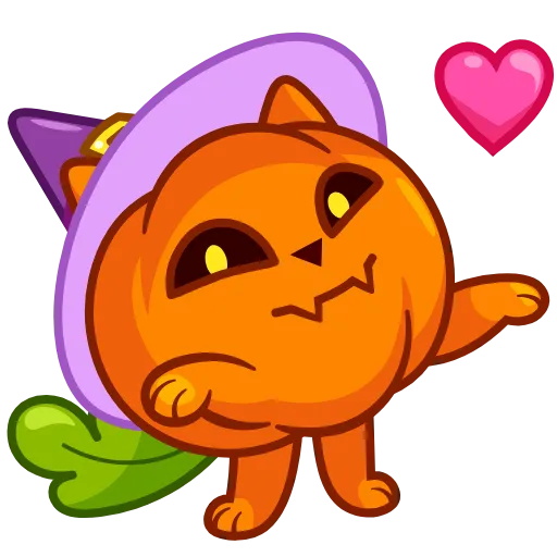 Стикер 2 Cat Pumpkin