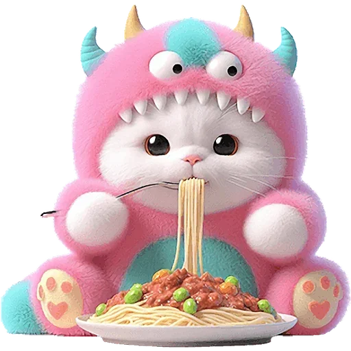 🍝 Стикер «Пушистые котики» для Telegram