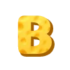 Стикер 3 Cheese Font