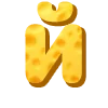 Стикер 11 Cheese Font