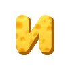 Стикер 10 Cheese Font