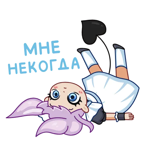 Стикер 19 Анимированный набор эмоджи с чиби тяночкой Алексой из ВК