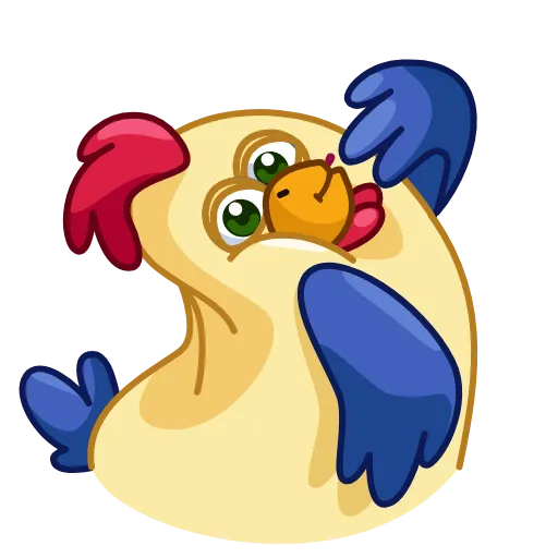 Стикер 2 😶 Chick - смайлы из набора стикеров с Шайтан курочкой