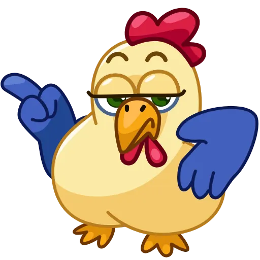 Стикер 17 😶 Chick - смайлы из набора стикеров с Шайтан курочкой