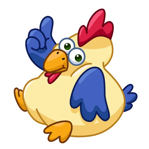 Стикер 3 😶 Chick - смайлы из набора стикеров с Шайтан курочкой
