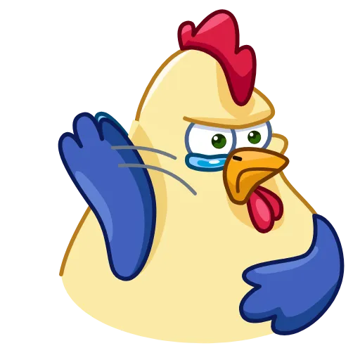 Стикер 6 😶 Chick - смайлы из набора стикеров с Шайтан курочкой