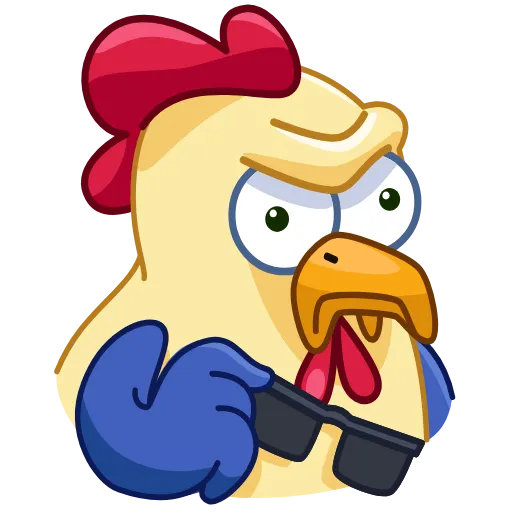 Стикер 22 😶 Chick - смайлы из набора стикеров с Шайтан курочкой