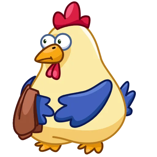 Стикер 7 😶 Chick - смайлы из набора стикеров с Шайтан курочкой