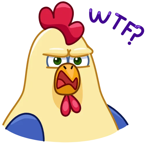 Стикер 11 😶 Chick - смайлы из набора стикеров с Шайтан курочкой